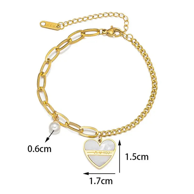 Contemporary Heart-Themed Wrap Bracelet for Women | Gold-Plated & Anti-Tarnish Vavya