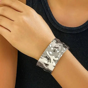Trendy Silver-Plated Open Cuff Bangle Bracelet for Everyday Wear