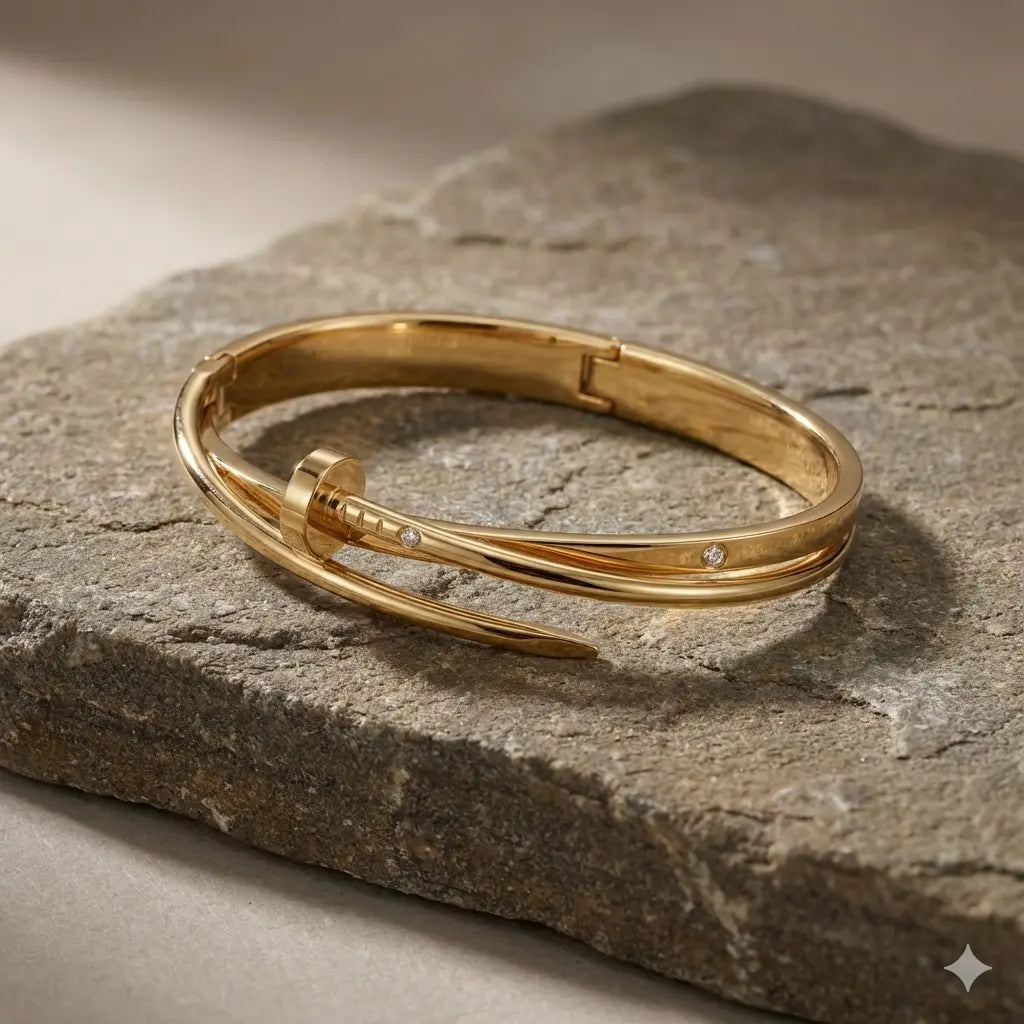 Stacked Nail Head Designer Anti Tranish  Bracelet For Women Vavya