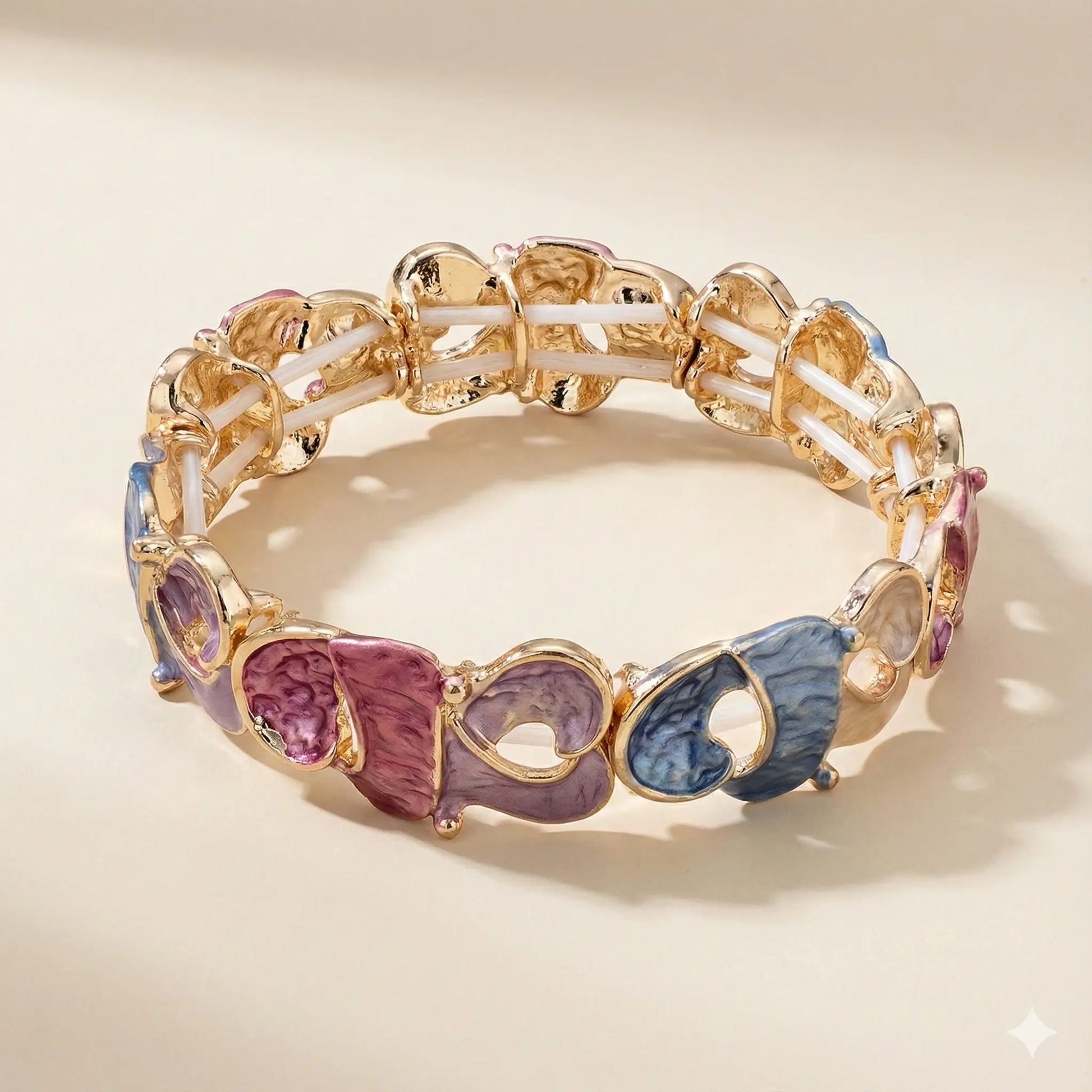 Rainbow Crush Luxe Strechable Braclet For Women Vavya