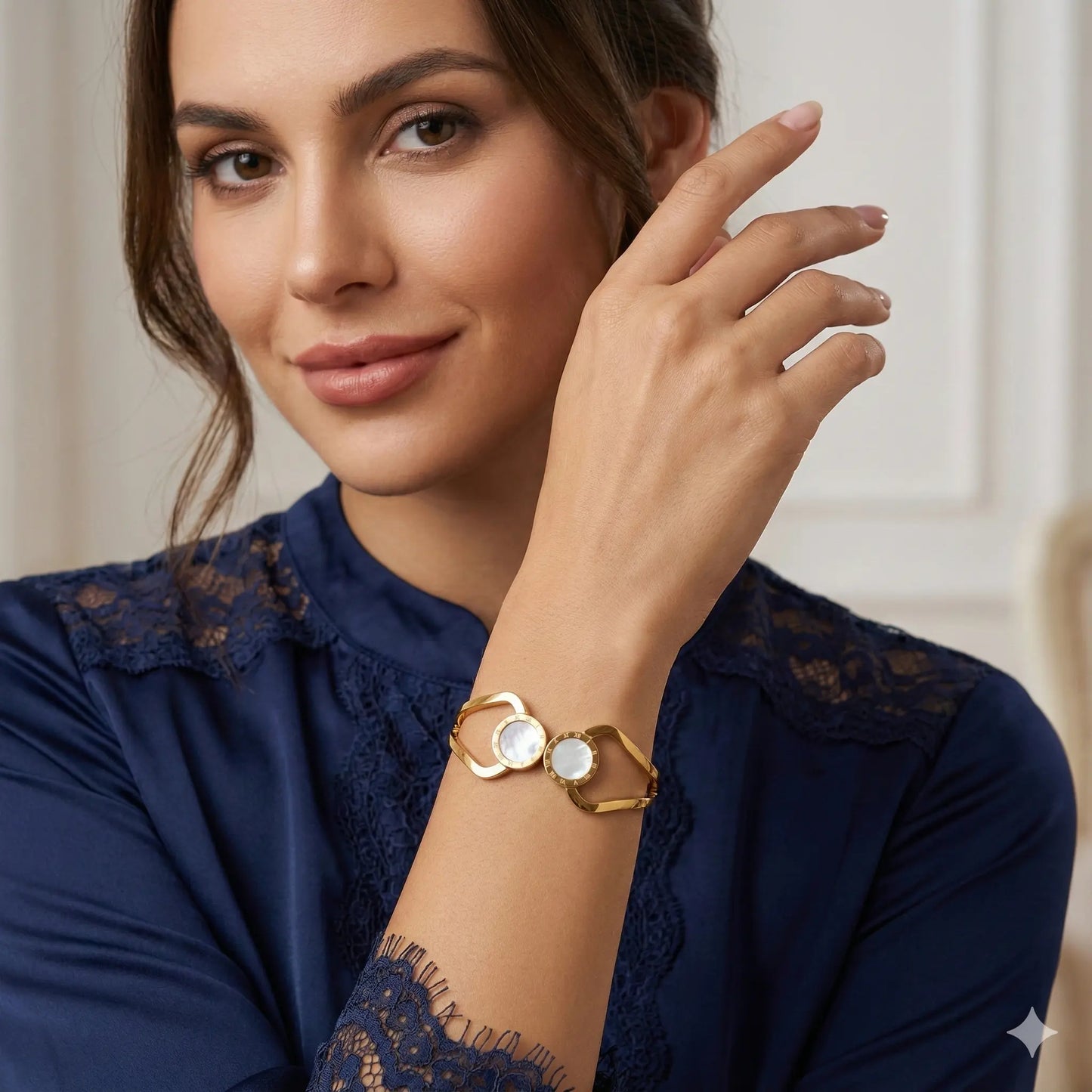 Luxe Mother-of-Pearl Roman Bracelet  For Women Vavya