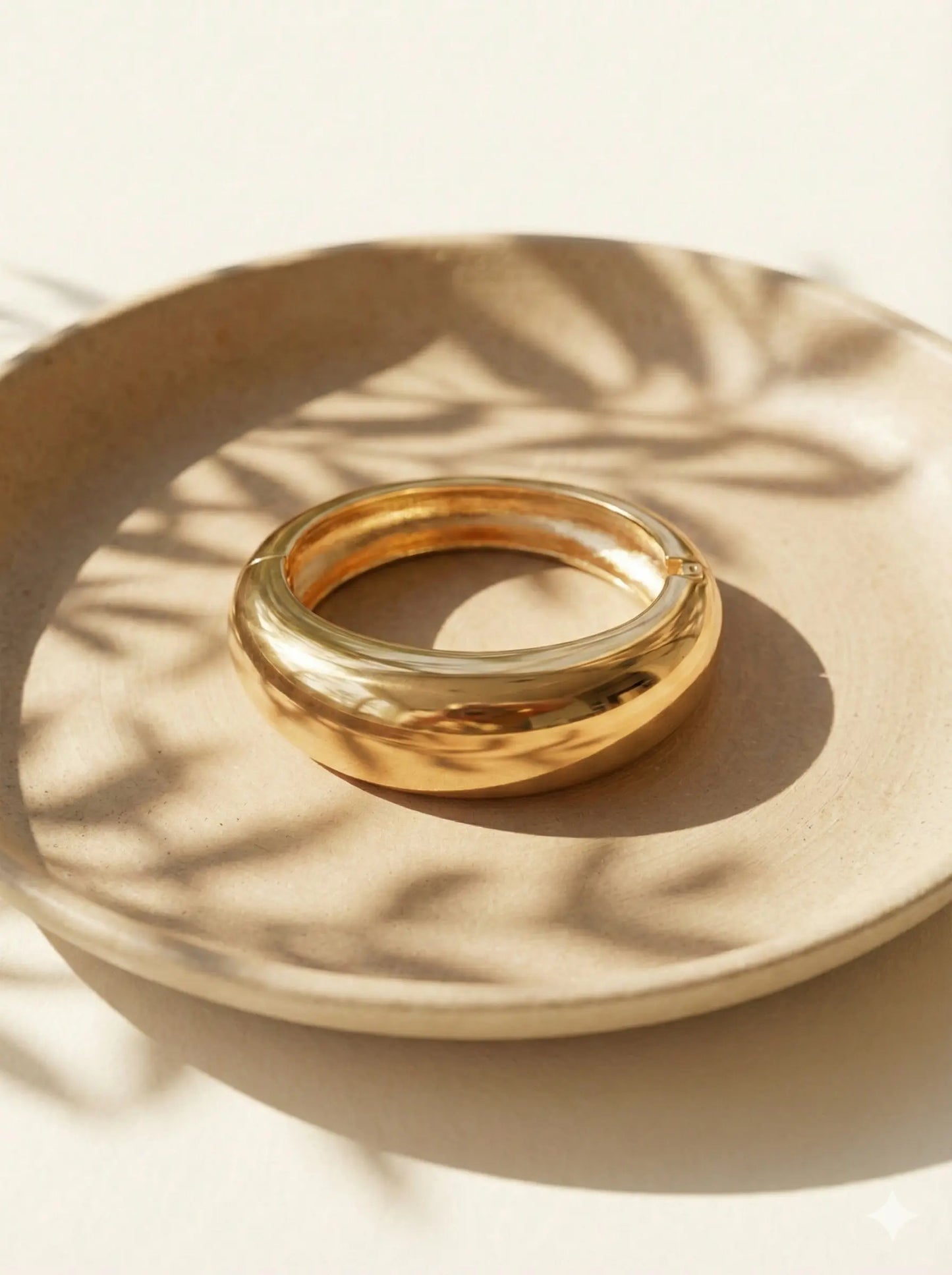 Dual Gold Twisted Croissant  Anti Tranish Hinged Cuff Bracelet For Women Vavya