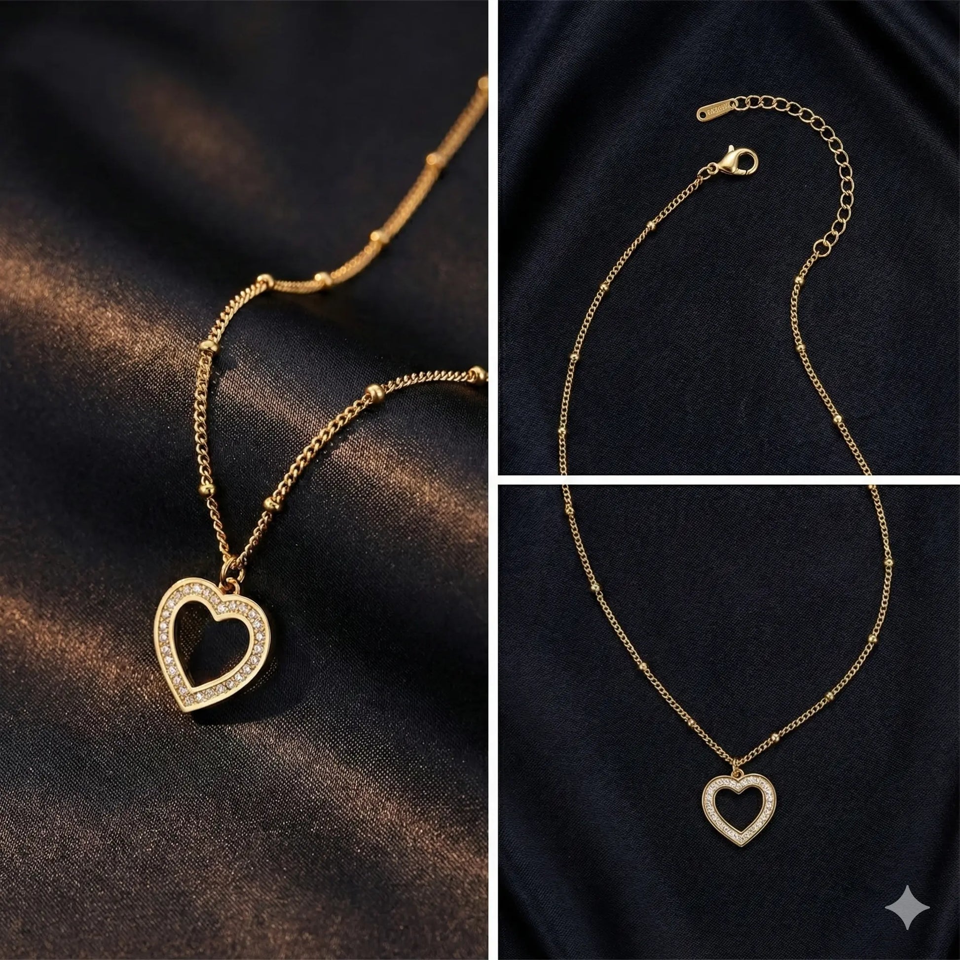 Golden Love Glow Anklet with Dazzling Heart Pendant Vavya