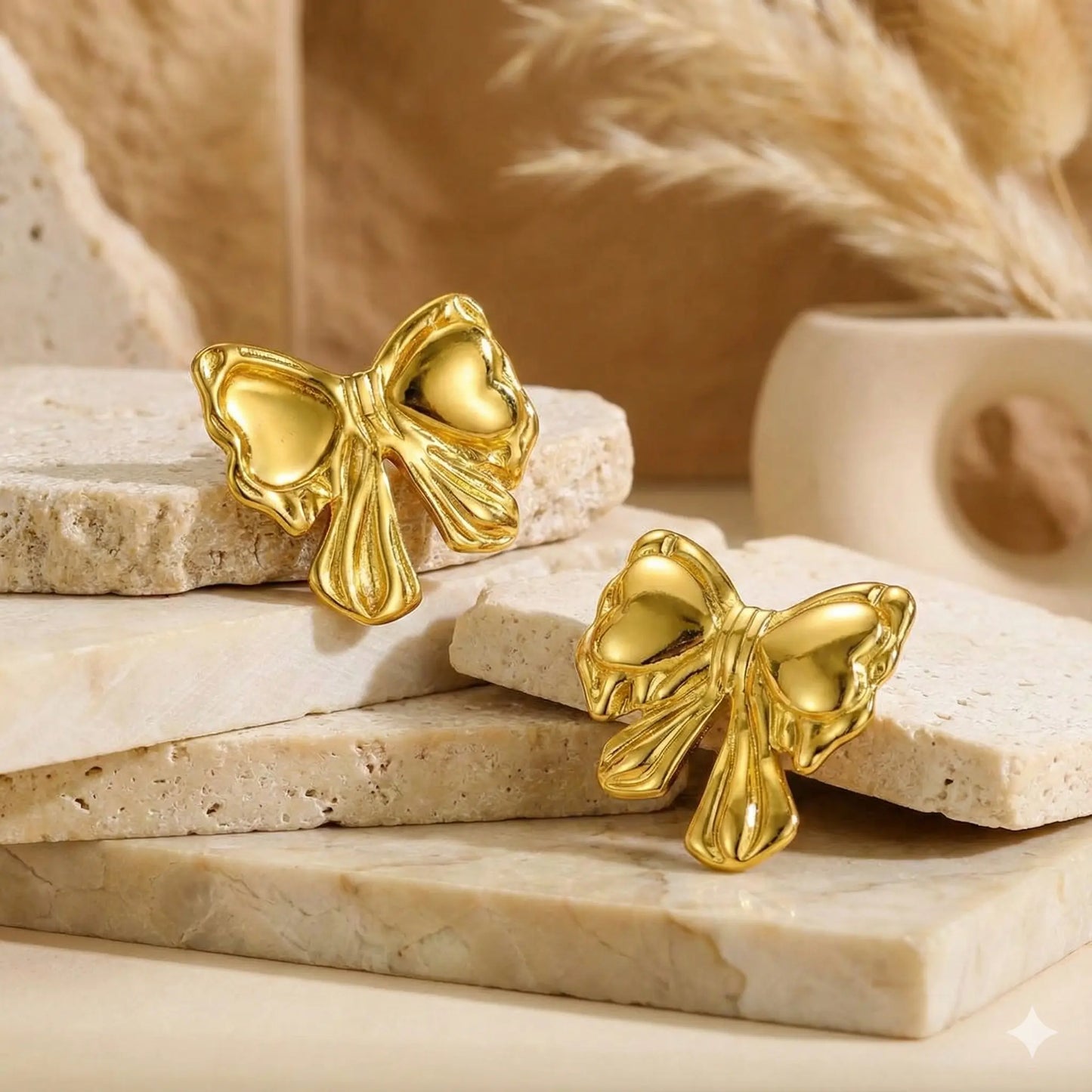 Butterfly Shape Earrings with Molten Metallic Finish Vavya