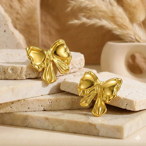 Butterfly Shape Earrings with Molten Metallic Finish