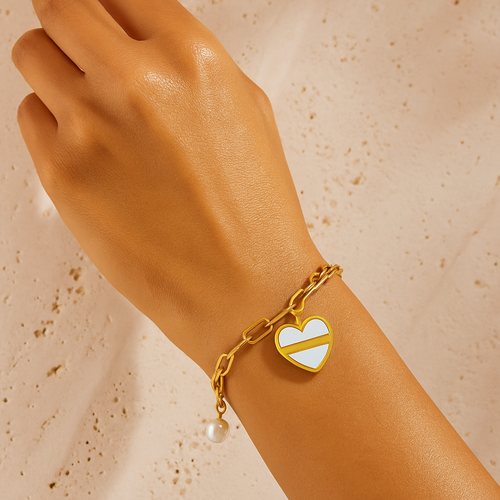 Contemporary Heart-Themed Wrap Bracelet for Women | Gold-Plated & Anti-Tarnish