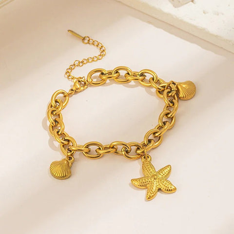 Anti-Tarnish Star-Themed Wraparound Bracelet for Women