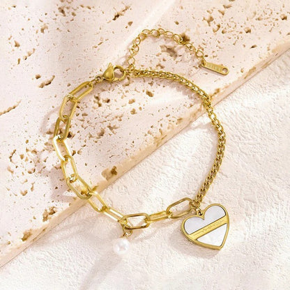 Contemporary Heart-Themed Wrap Bracelet for Women | Gold-Plated & Anti-Tarnish