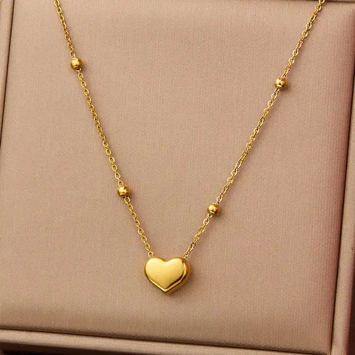 Minimalist Gold Heart Pendant | Anti-Tarnish Plated Finish Vavya