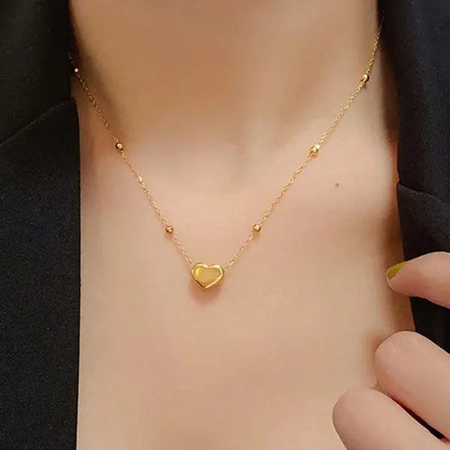 Minimalist Gold Heart Pendant | Anti-Tarnish Plated Finish Vavya