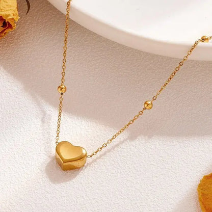 Minimalist Gold Heart Pendant | Anti-Tarnish Plated Finish Vavya