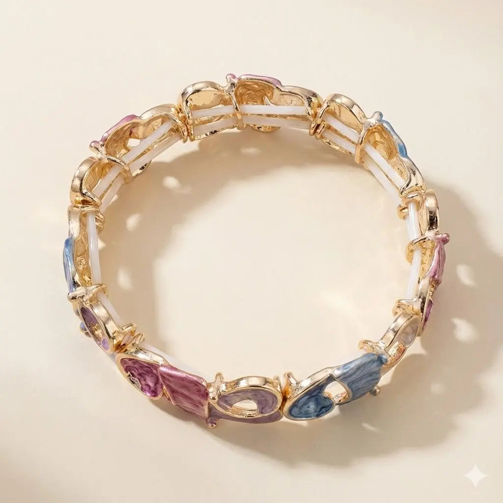 Rainbow Crush Luxe Strechable Braclet For Women Vavya