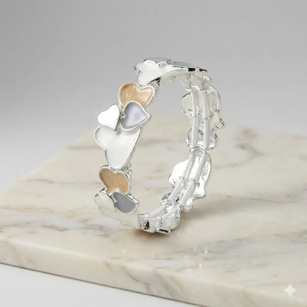 Moonkiss Heart Luxe Cuff Strechable Braclet For Women Vavya