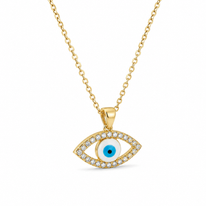 Azure Evil Eye Crystal Pendant Necklace Vavya